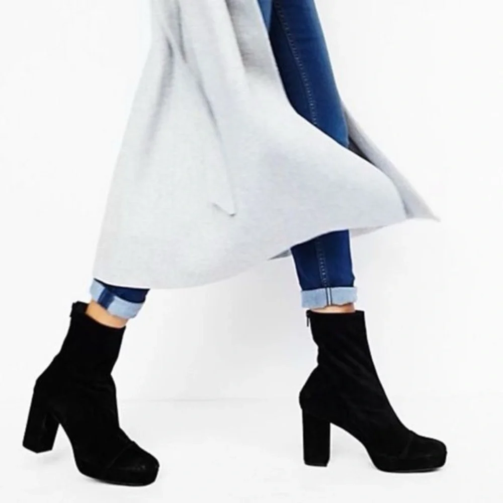 Vintage Free People day for night Platform Suede Boots size 37